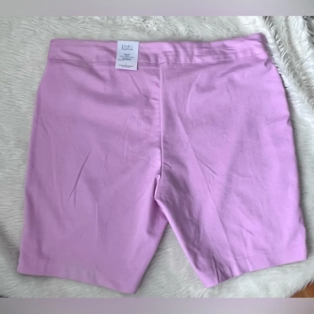 NWT Croft & Barrow Bermuda Shorts Effortless Stretch 24W Lilac Waistband Midrise